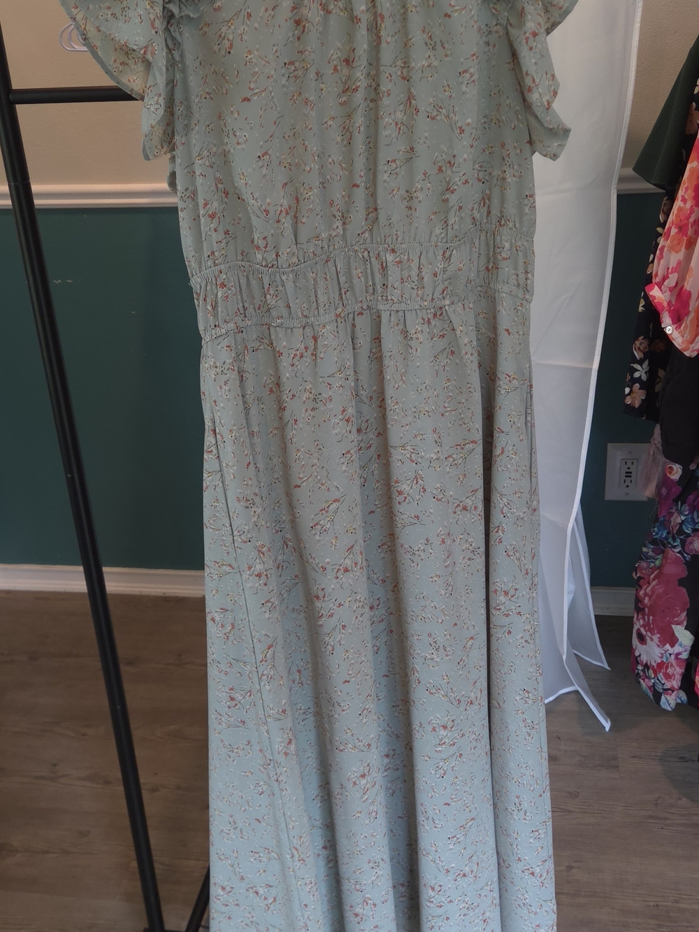 JJs House Mint Green Floral Maxi Dress